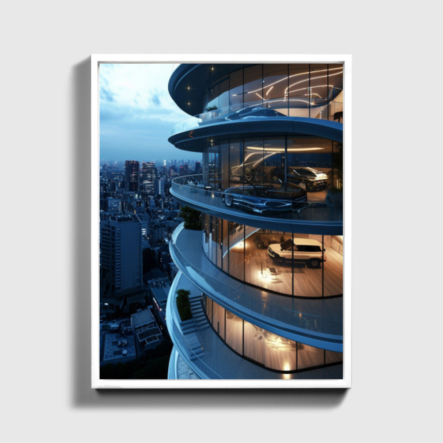 Außenansicht des Penthouse-Hochhauses in Tokio
