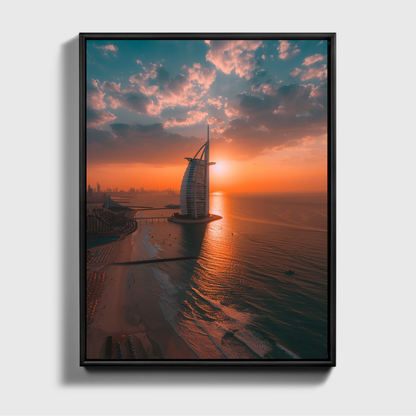 Sonnenuntergangsansicht des Burj Al Arab