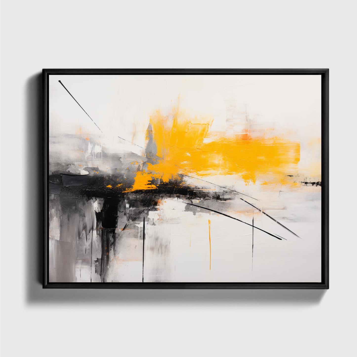 Abstract Black And Yellow Painting
