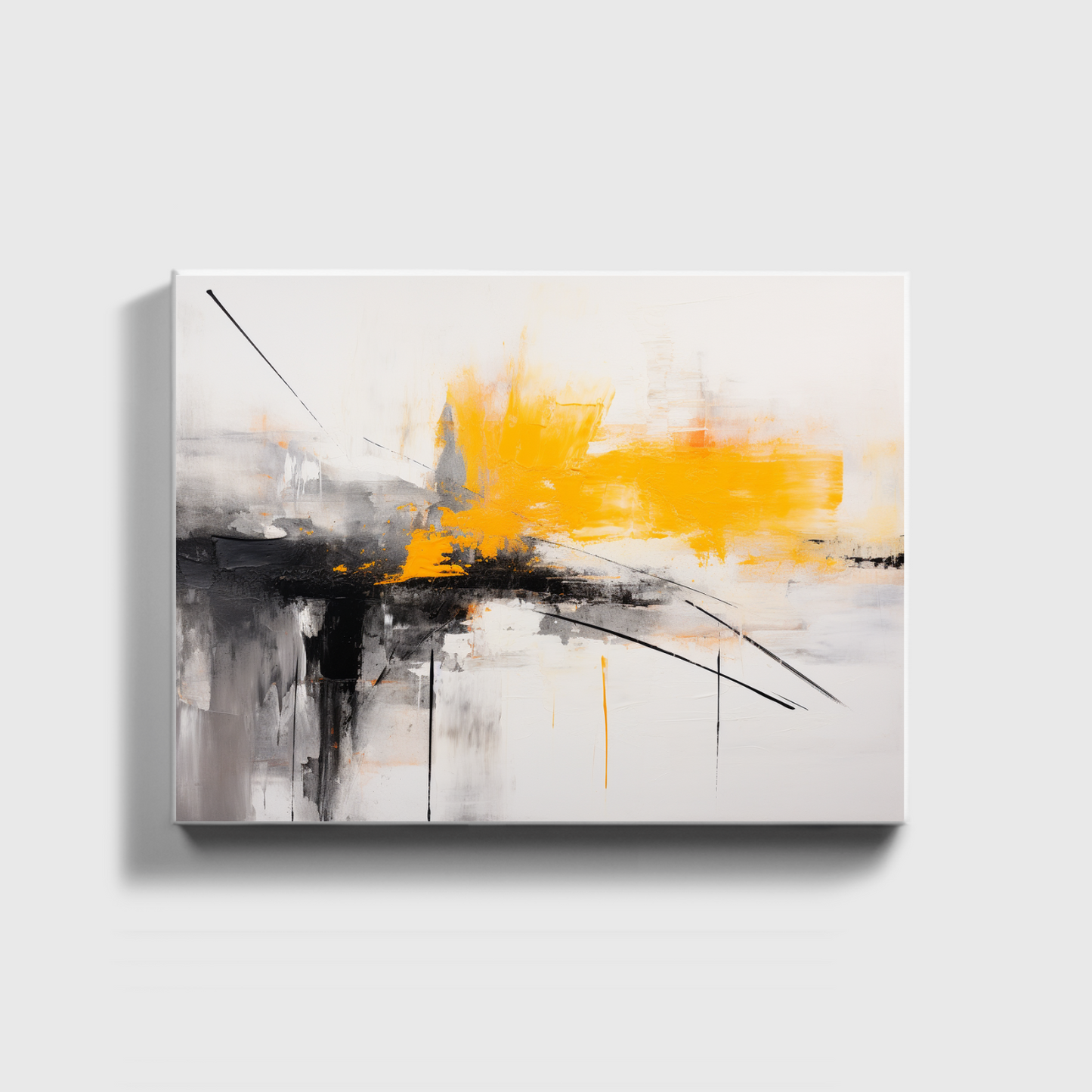Abstract Black And Yellow Painting