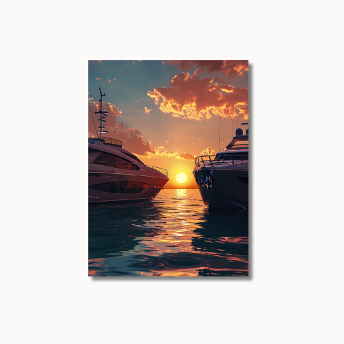 Sunset Yacht Drawing 2