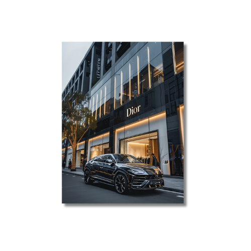 Black Lambo Urus Front of Dior Store 2.0