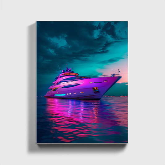 Luxury Yacht purple light