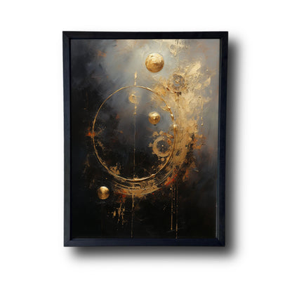 Modern Painting With Swirls And Gold