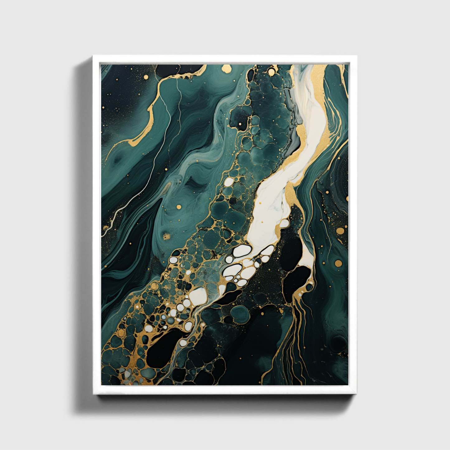Ölgemälde Grün und Gold
