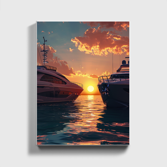 Sunset Yacht Drawing 2
