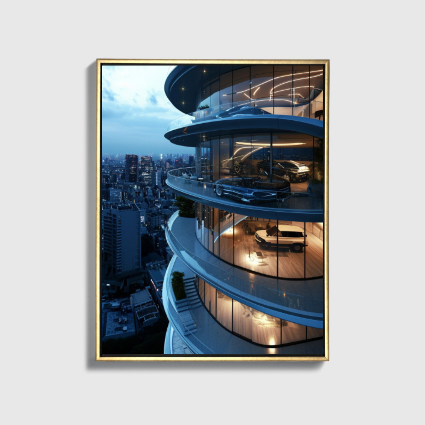 Außenansicht des Penthouse-Hochhauses in Tokio