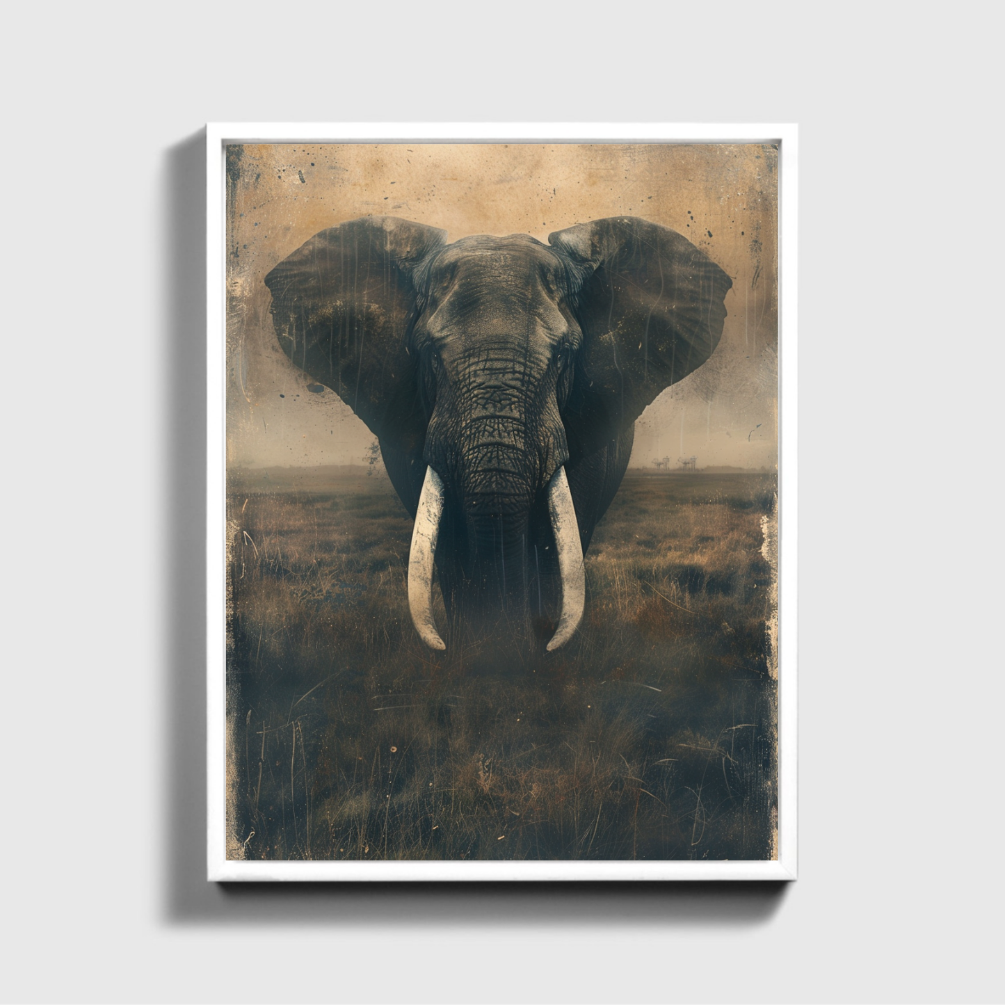 Bemalter Elefant auf dem Feld
