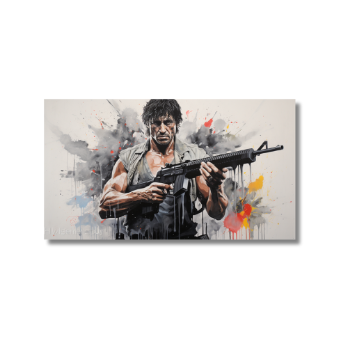 Painted Rambo Holding Gun