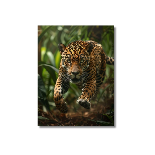 Jaguar running through the Jungle