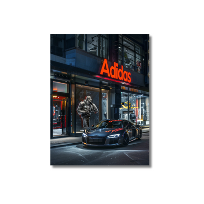 Audi R8 Front of Adidas Store