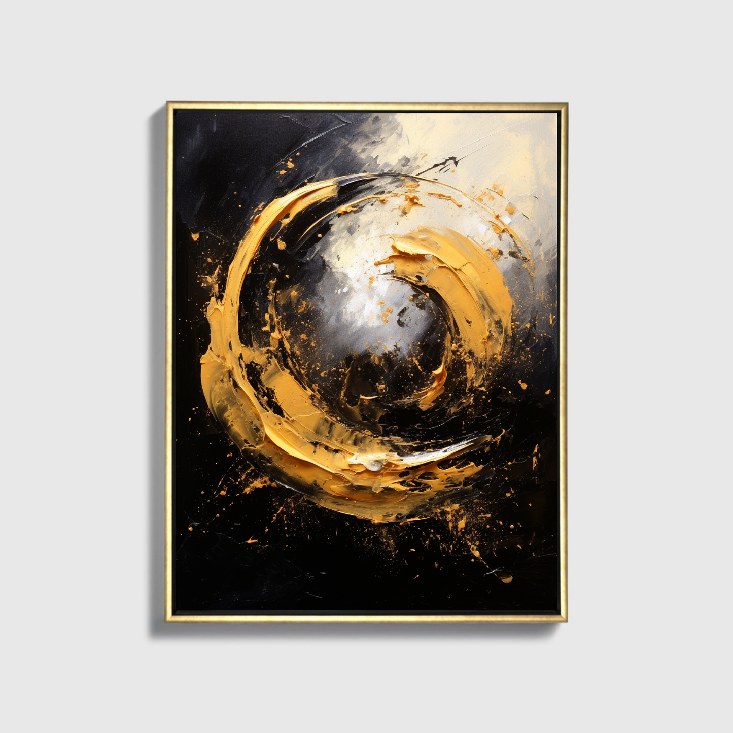 Moderne Malerei mit Schwarz und Gold 2.0