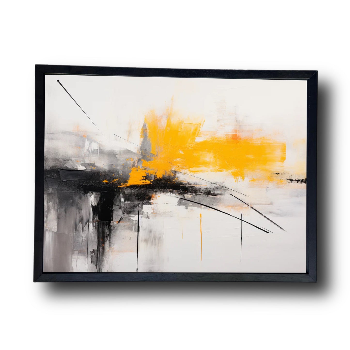 Abstract Black And Yellow Painting