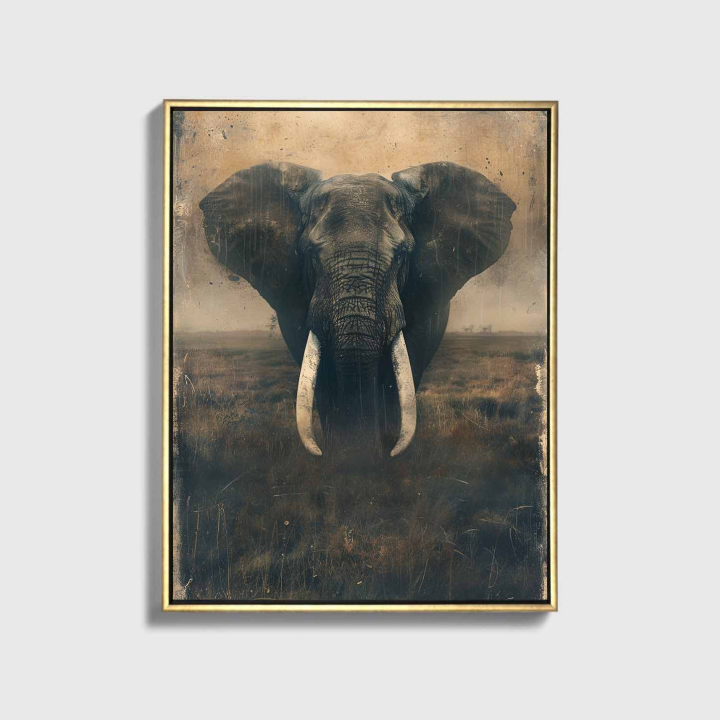 Bemalter Elefant auf dem Feld