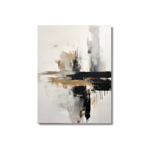 Abstract Painting Black Brown And White