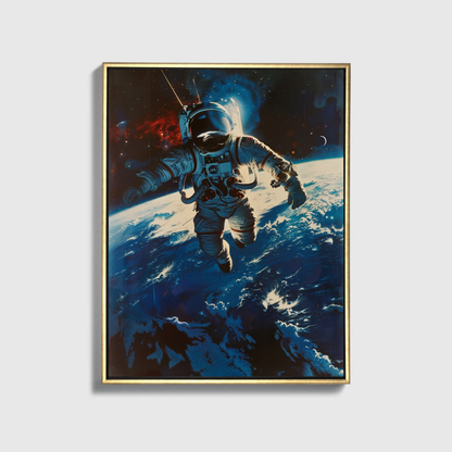 Austronaut fliegt über die Erde