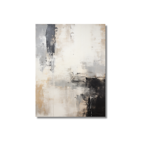 Abstract Painting Black, Brown, Gray And White