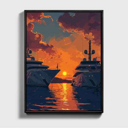 Sunset Yacht Drawing