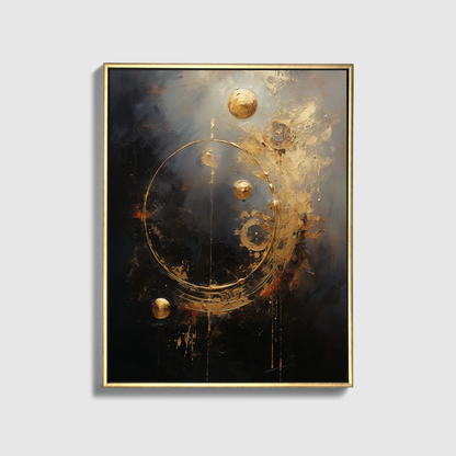 Moderne Malerei mit Wirbeln und Gold