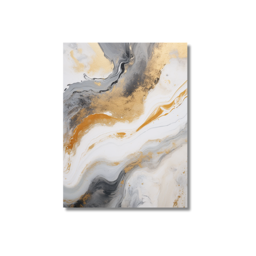 Abstract Design Golden And White Painting 2.0