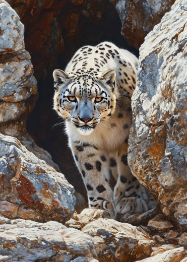 Snow Leopard Navigating