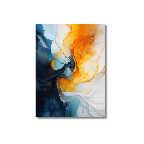 Abstract Painting Blue Yellow And Orange 2.0