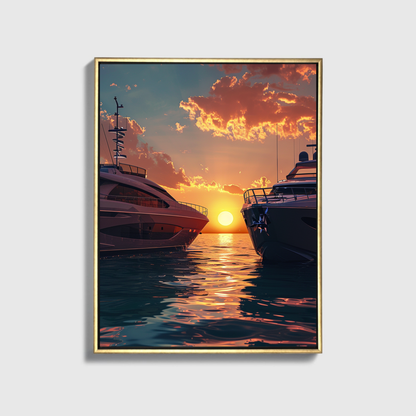 Sunset Yacht Drawing 2
