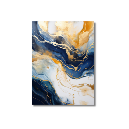 Abstract Painting White Blue And Gold 2.0