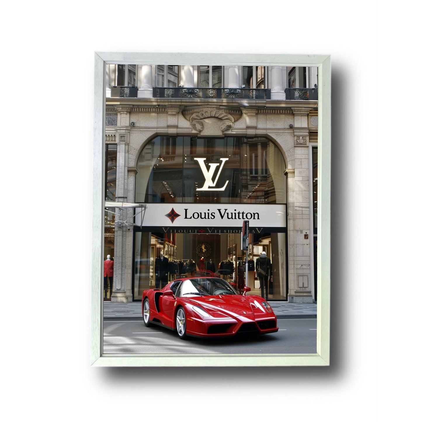 Ferarri Front of Louis vuitton Store