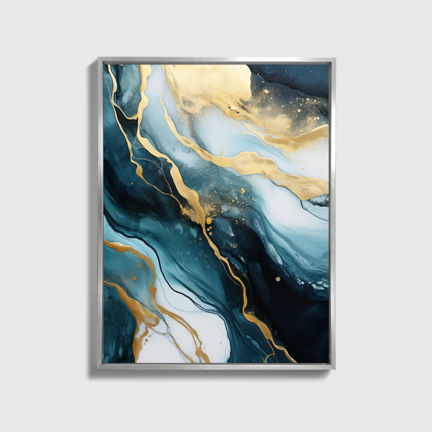 Abstract Golden And Swirls Green Painting