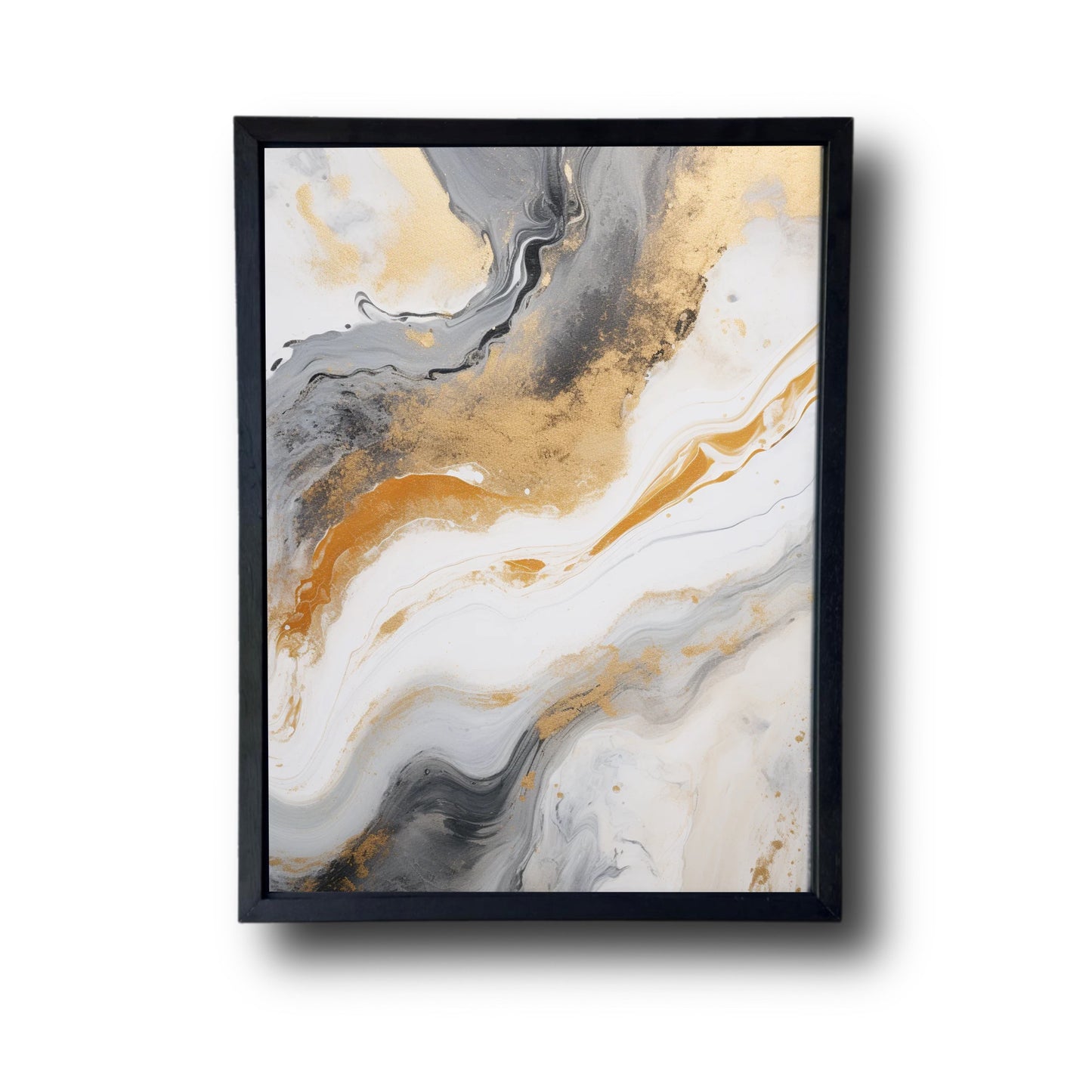 Abstract Design Golden And White Painting 2.0