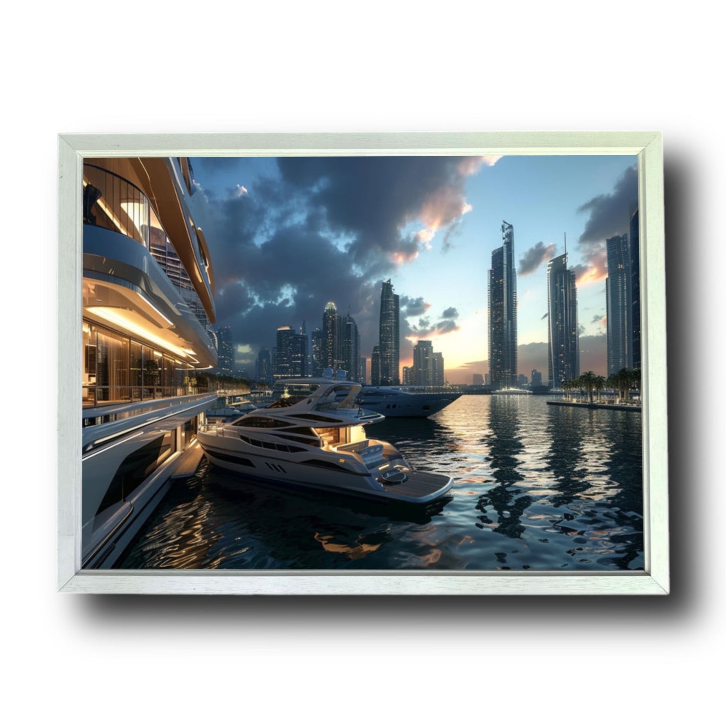 Dubai Marina Luxury Yachts Night