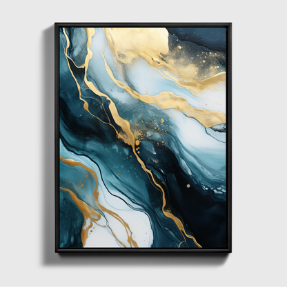 Abstract Golden And Swirls Green Painting