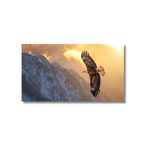Eagle Soaring Above Mountain