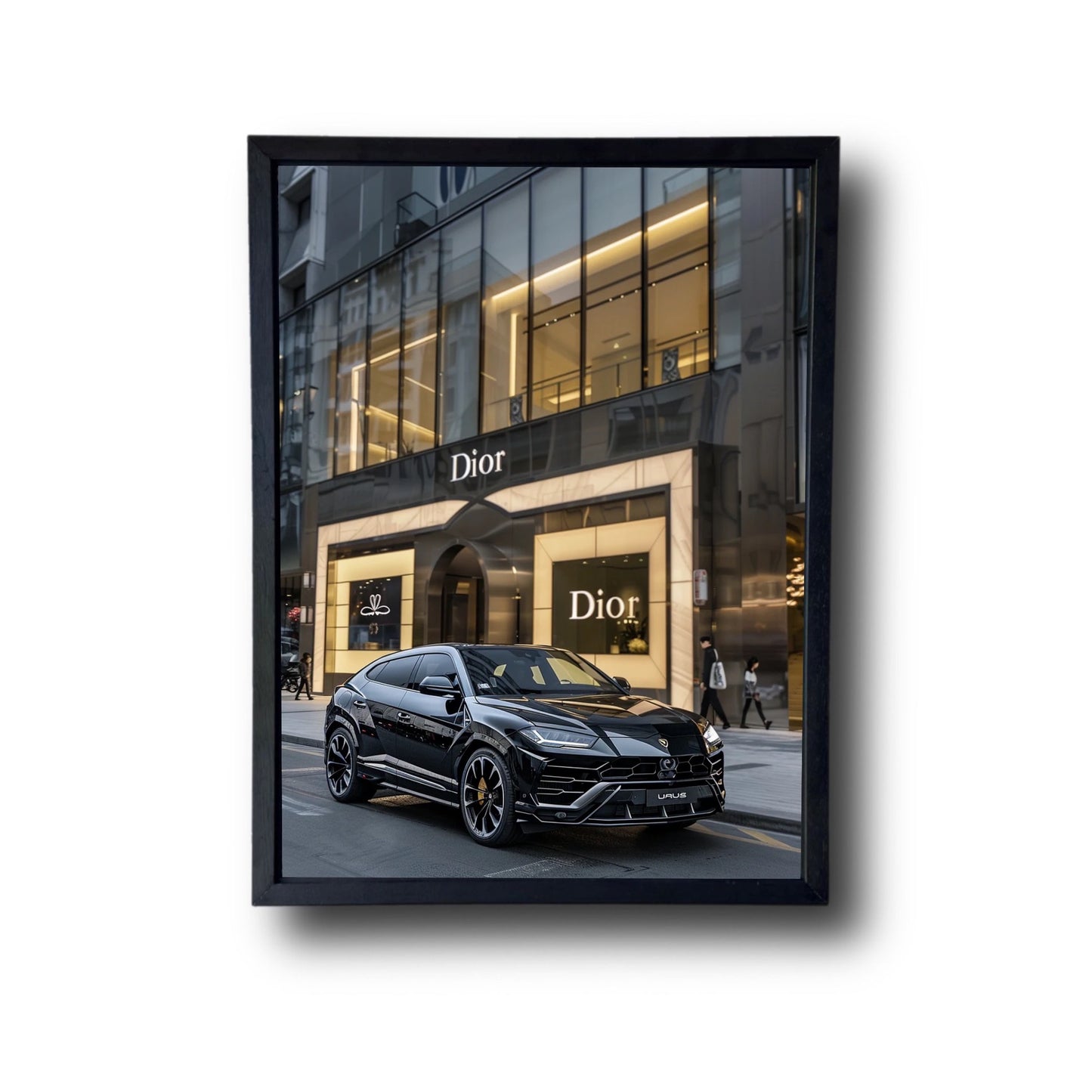 Black Lambo Urus Front of Dior Store