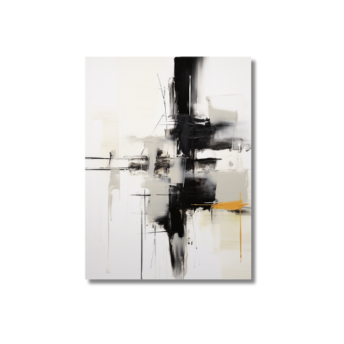 Black Abstract Painting With White 2.0