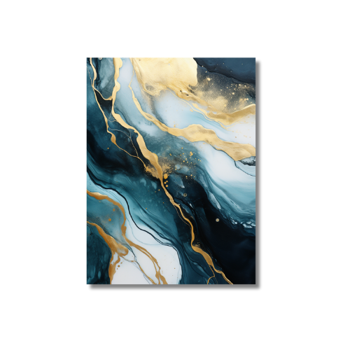 Abstract Golden And Swirls Green Painting