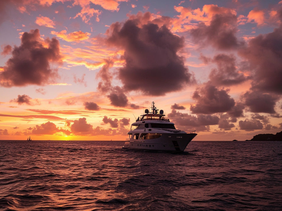 Private Yacht In Sunset