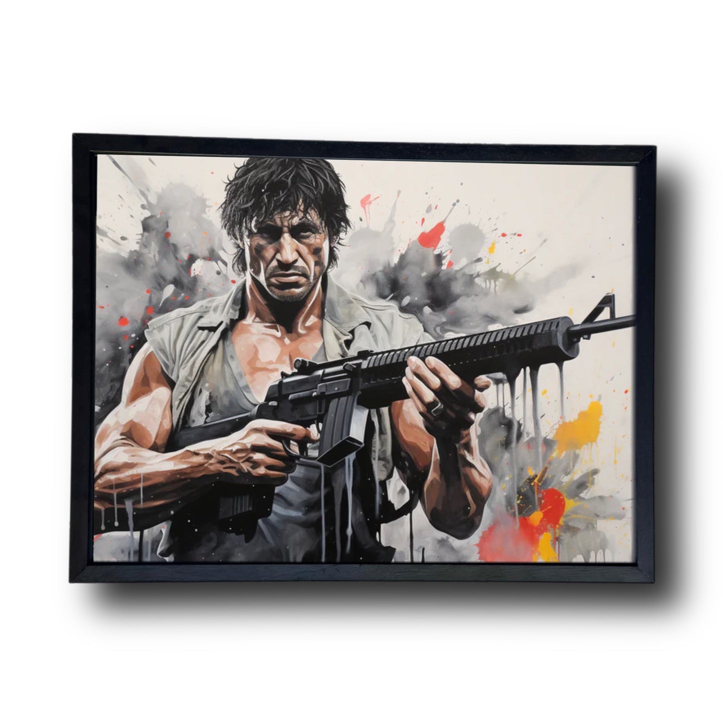 Painted Rambo Holding Gun