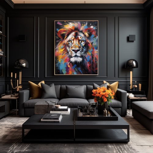 Painting Colorful Lion