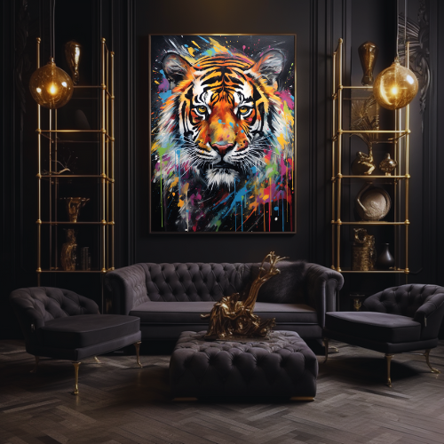 Painting Colorful Tiger