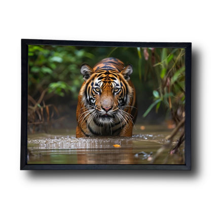 Sumatran Tiger Steakthily Approachin Waterhole