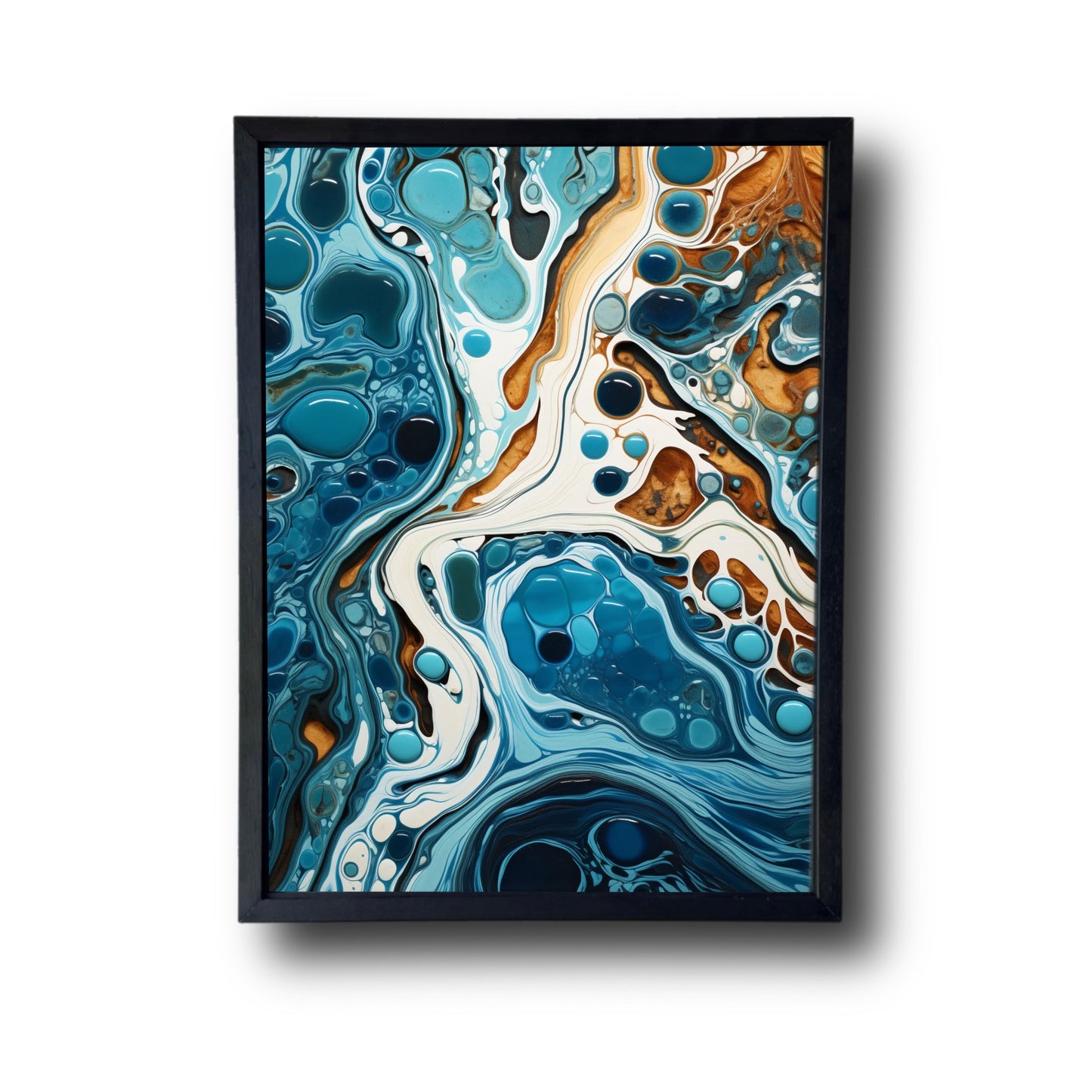 Abstract Painting Turquoise And White