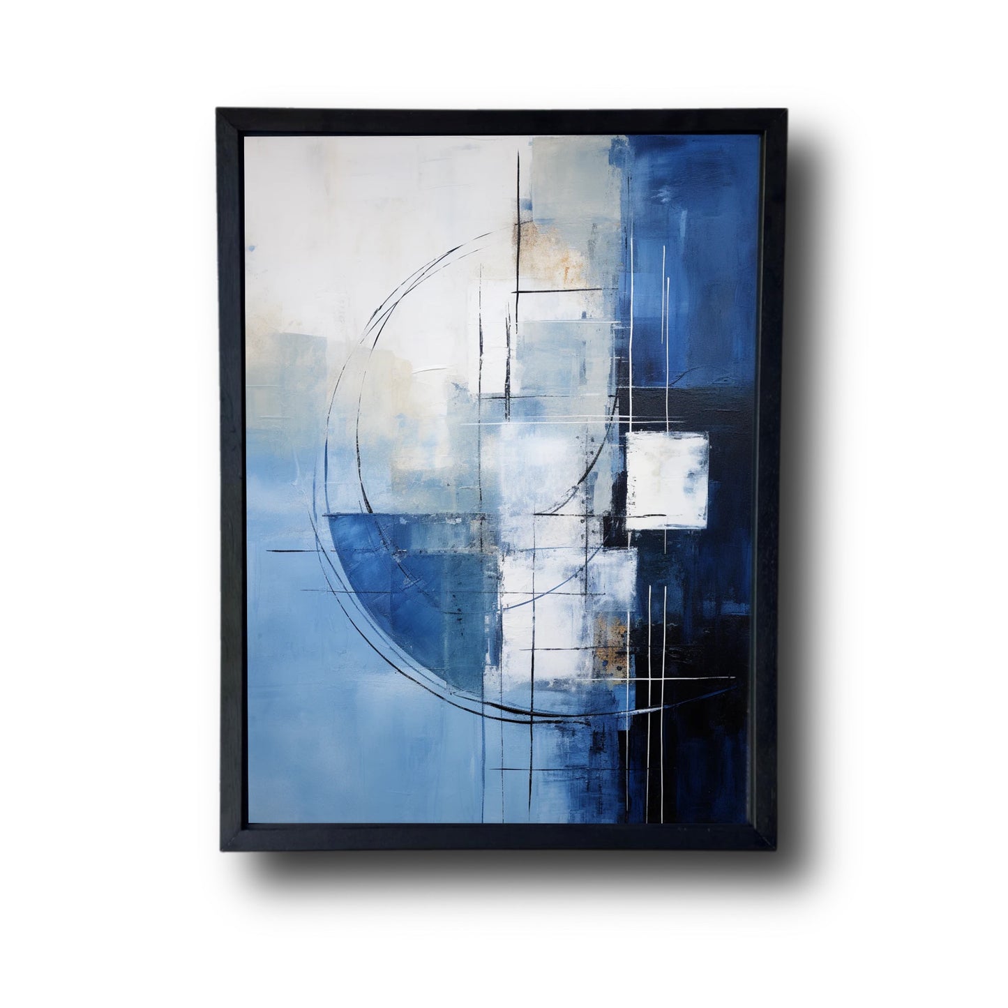 Abstract Blue And White Modern Painting