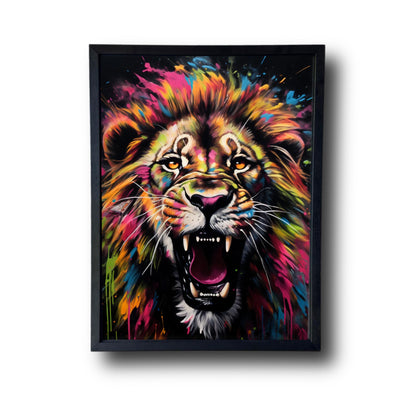 Painting Colorful Lion Roar