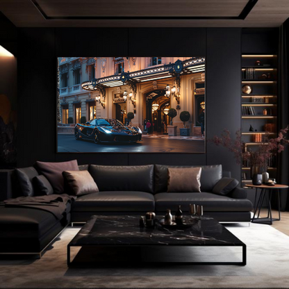 Black Ferrari front Luxury Hotel