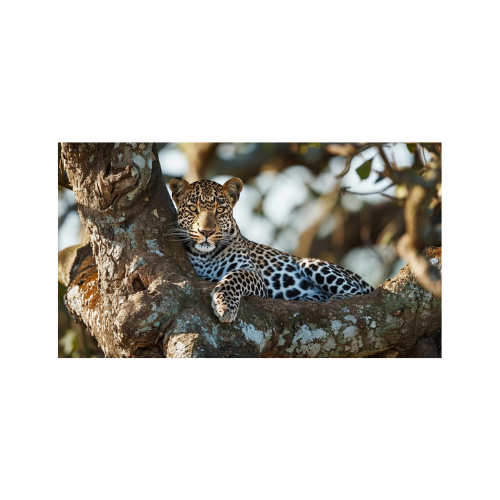 Leopard Resting In Tree In Savannah