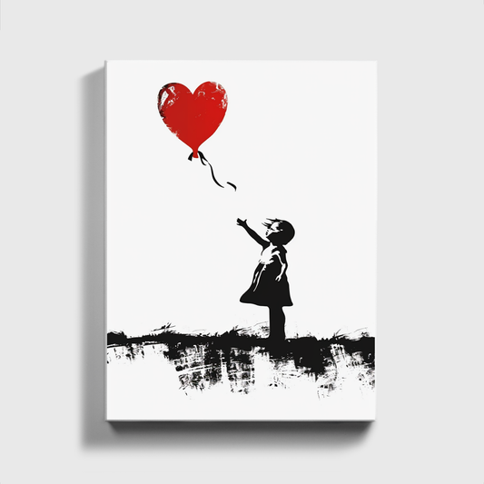 Das Mädchen mit dem Liebesballon links