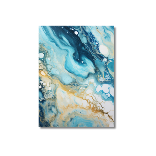 Abstract Painting Turquoise And White 2.0