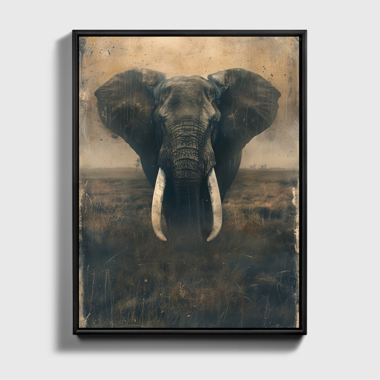 Bemalter Elefant auf dem Feld